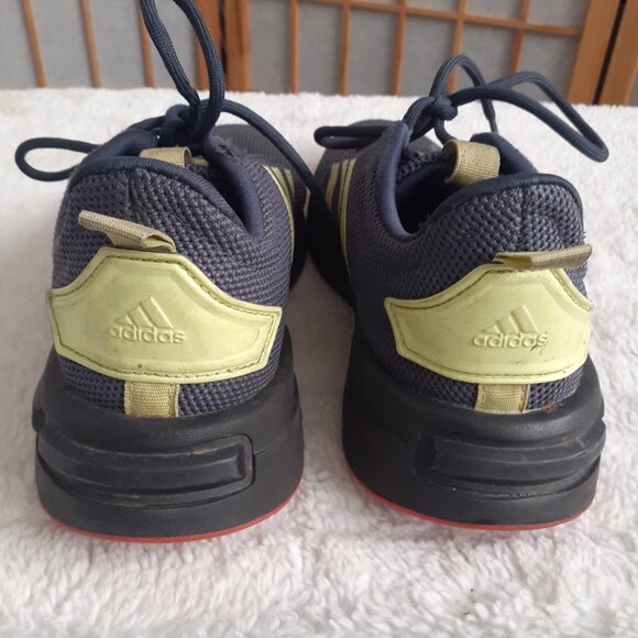 ADIDAS CLOUDFOAM RUNNING SNEAKERS BLUE/NEON TRAINERS 1Y3001-WOMENS SIZE 4.5 - Picture 4 of 7